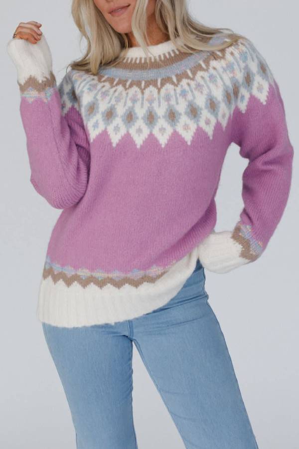 EB | Weihnachten Verdickter Rundhals Langarm Gestrickter Pullover