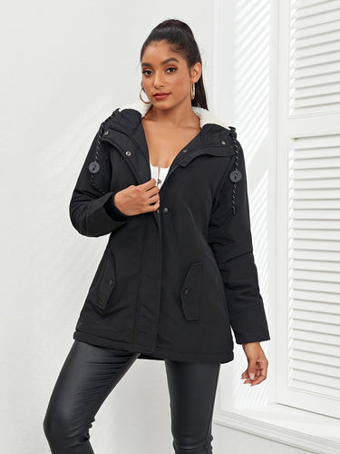 EB | Winter Casual Cozy mit Fleece-Futter und Kapuze für Damen Ideal für Herbst-Winter