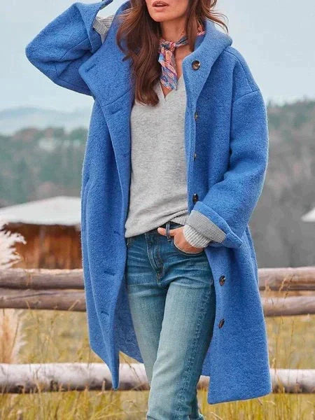 EB | Winddichte Warme Herbst /Winterjacke mit Einfarbigem Design und Taschen