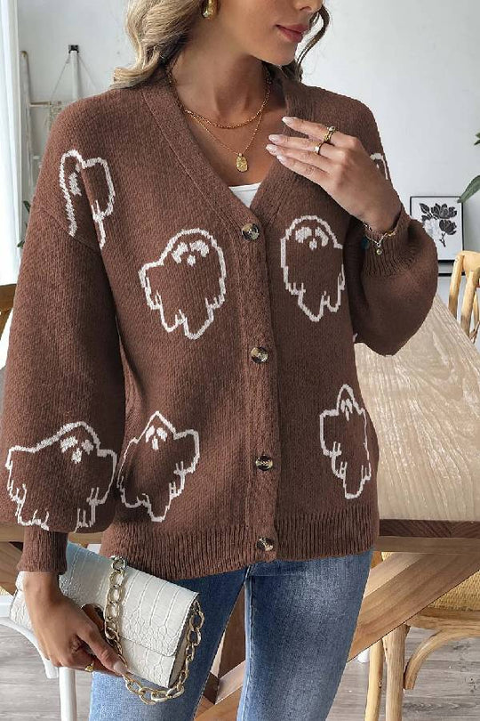 EB | Lockere lässige Cartoon Jacquard-Jacke