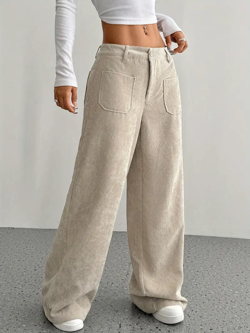 EB | Weite Cordhose für Damen Aus Baumwollmischung