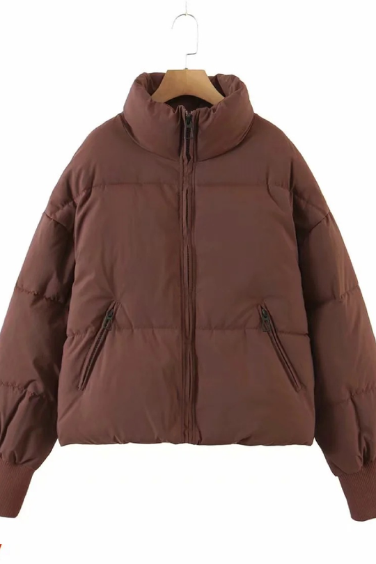 EB | Kragen Reißverschluss Tasche Dick Warm Baumwolljacke