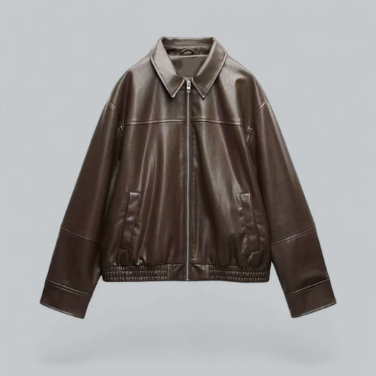 EB | Damen Vintage Stil Kunstlederjacke