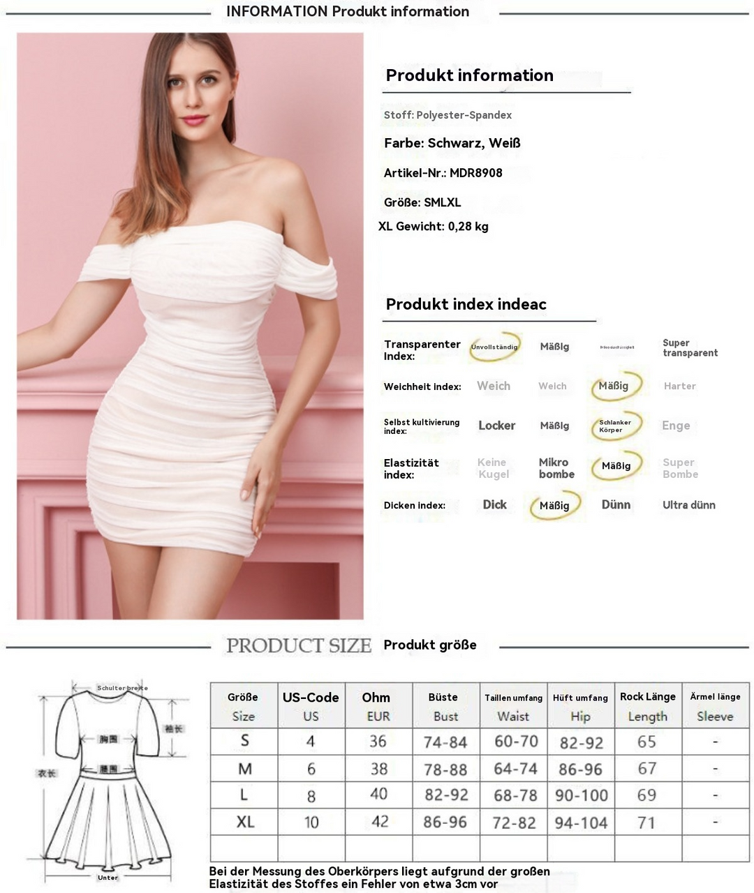 EB | Schulterfreies Kleid mit einem Kragen