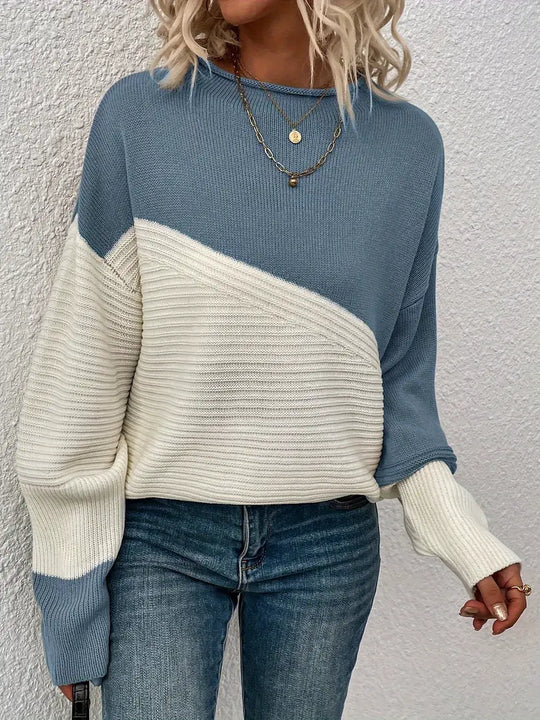 EB | Farbblock Rundhals Pullover