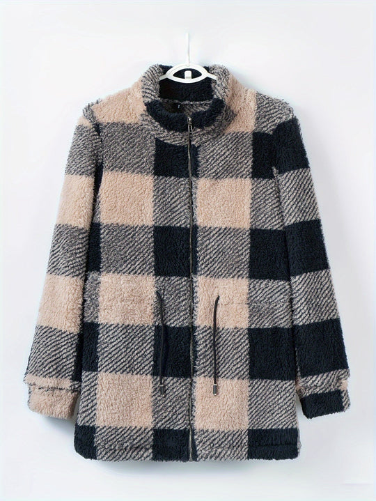 EB | Karierte Jacke Aus Weichem Material Polyester Bequem und Stilvoll