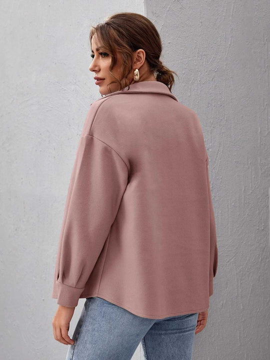 EB | Locker Schulter Shacket mit Taschen