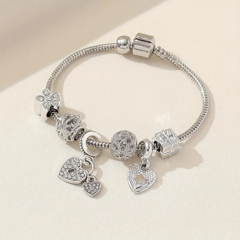 EB Modisches Armband mit Strasssteinen und Blumen