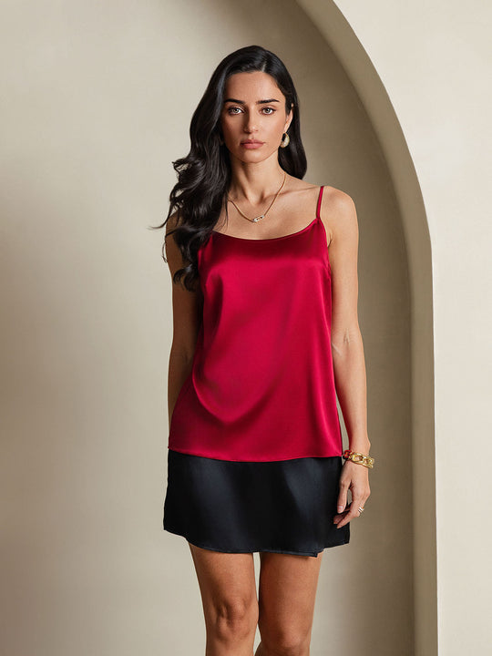 EB | Seide Entspannt Spaghettiträger Camisole Top