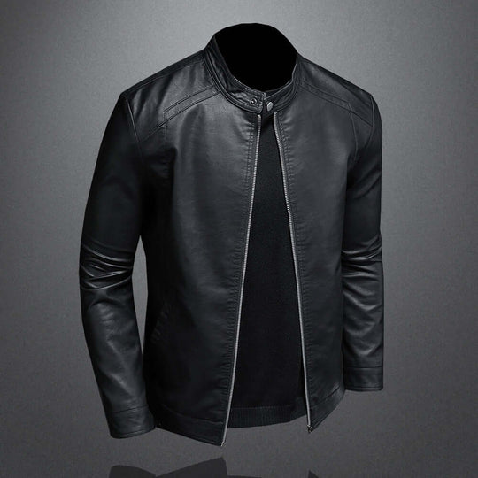 EB | Klassischer Stil Kunstleder Bikerjacke für Männer