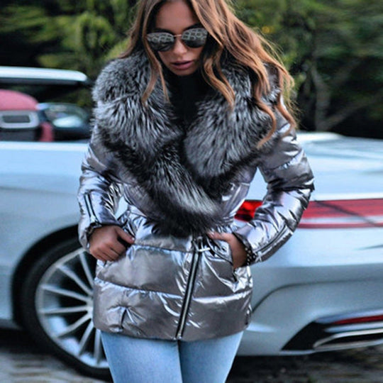 EB | Damen-Fellkragenjacke mit Taschen