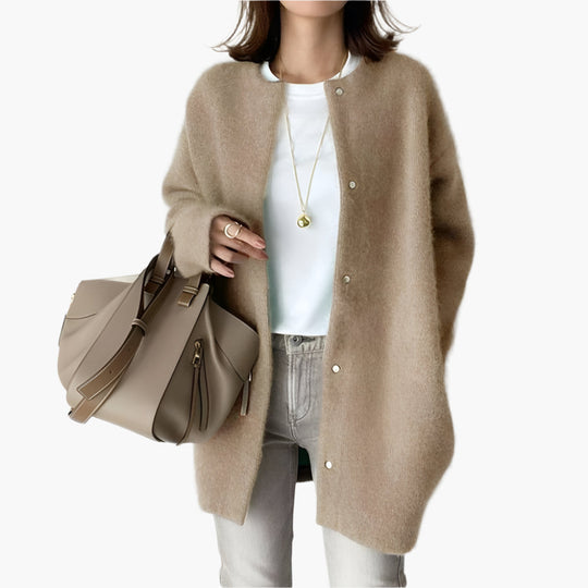 EB | Strickjacke Im Oversize-Look - Modischer Casual Cardigan für Alltag und Büro