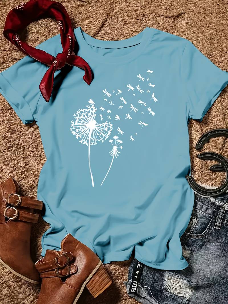 EB – T-Shirt Mit Löwenzahn-Print Und Rundhalsausschnitt