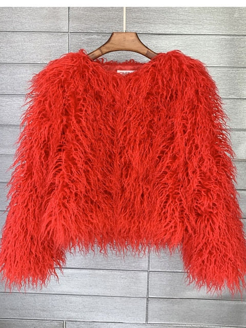 EB | Eleganter Warmer Kunstpelzmantel Für Herbst Und Winter