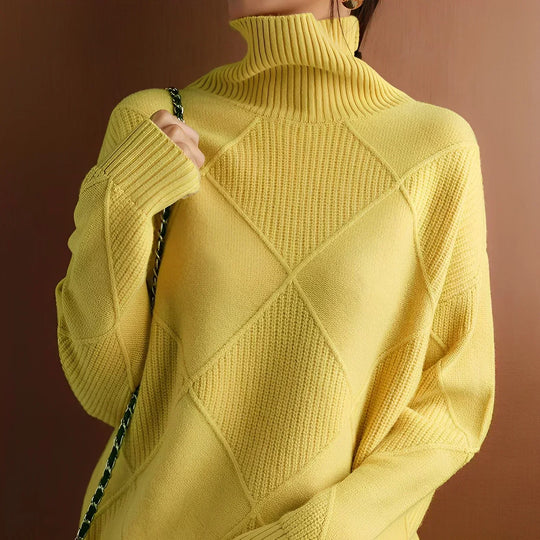 EB | Lässiger Warmer Strickturtleneck Pullover