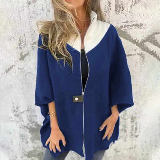 EB | Stylischer Zweifarbiger Langmantel für Elegante Lagenlooks