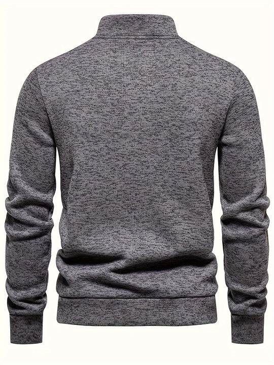 EB | Strickpullover mit Knöpfen und Hohem Kragen Bequem und Warm Acryl