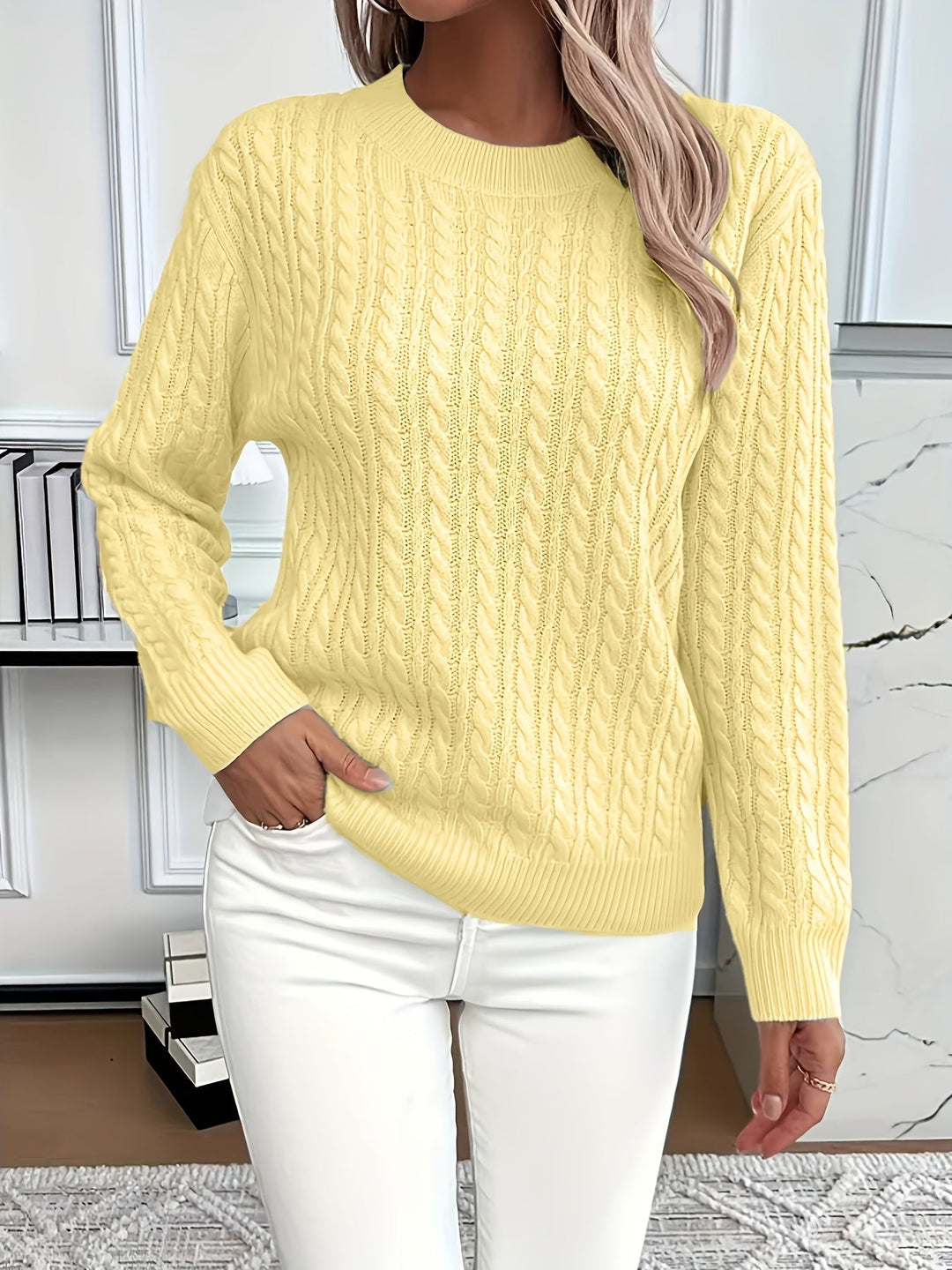 EB | Eleganter Kabelstrickpullover mit Strukturmuster