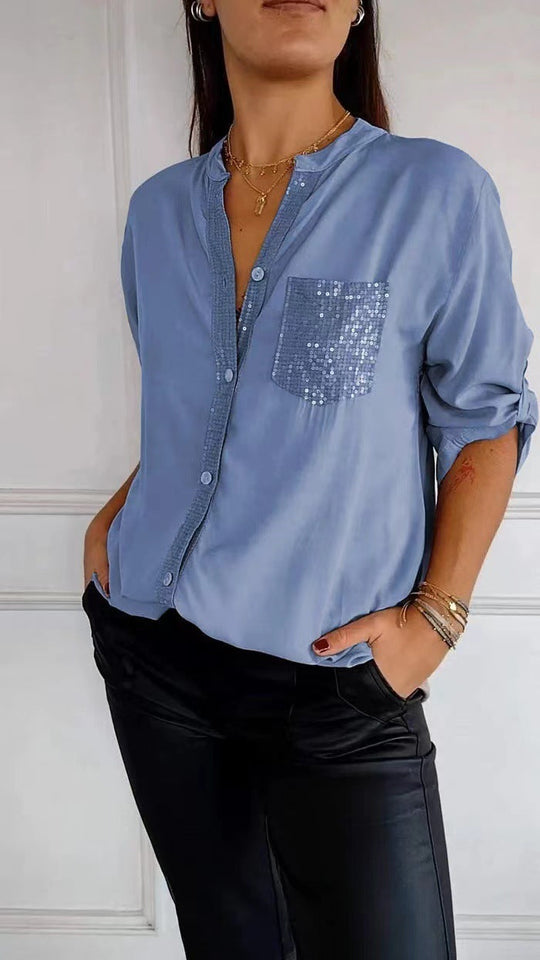 EB | Glitzerbluse Mit Paillettentasche