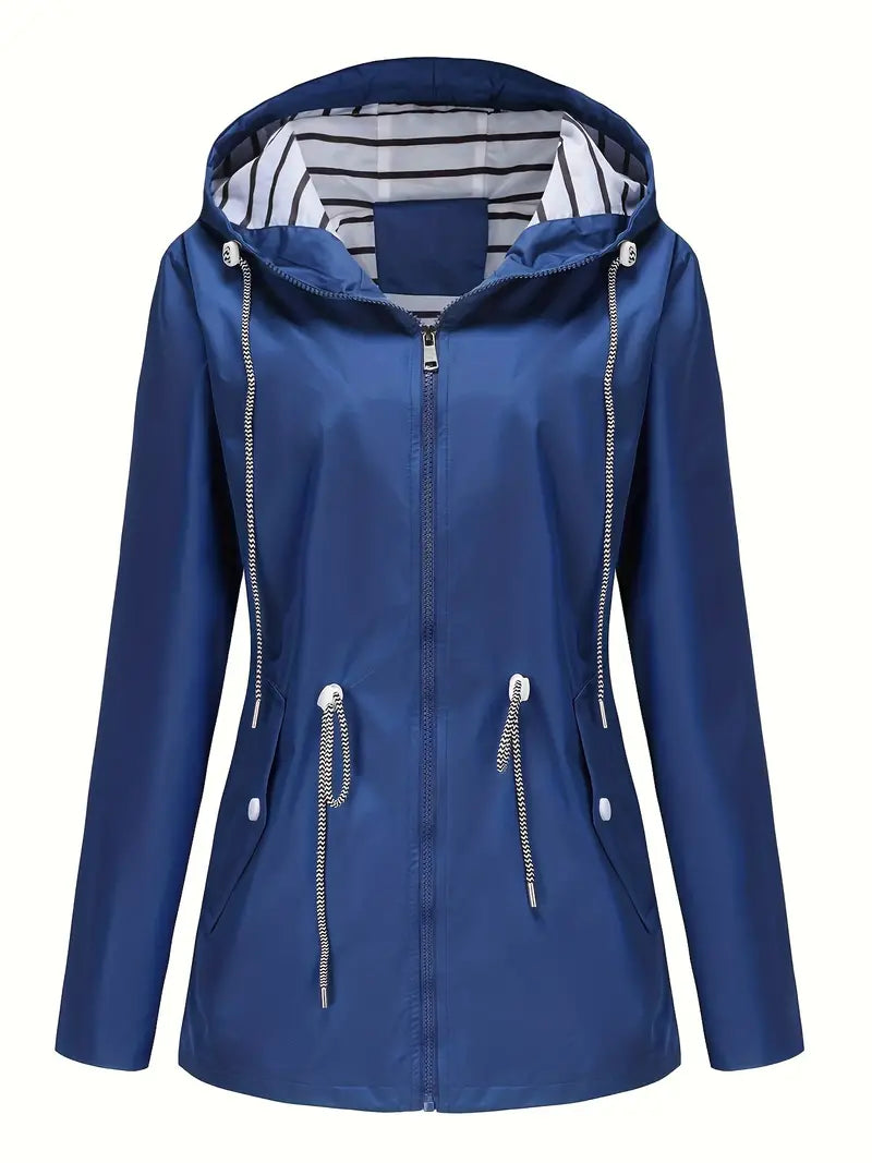 EB | Regenjacke - Wasserdicht mit Kapuze - Verstellbare Passform - Praktische Taschen