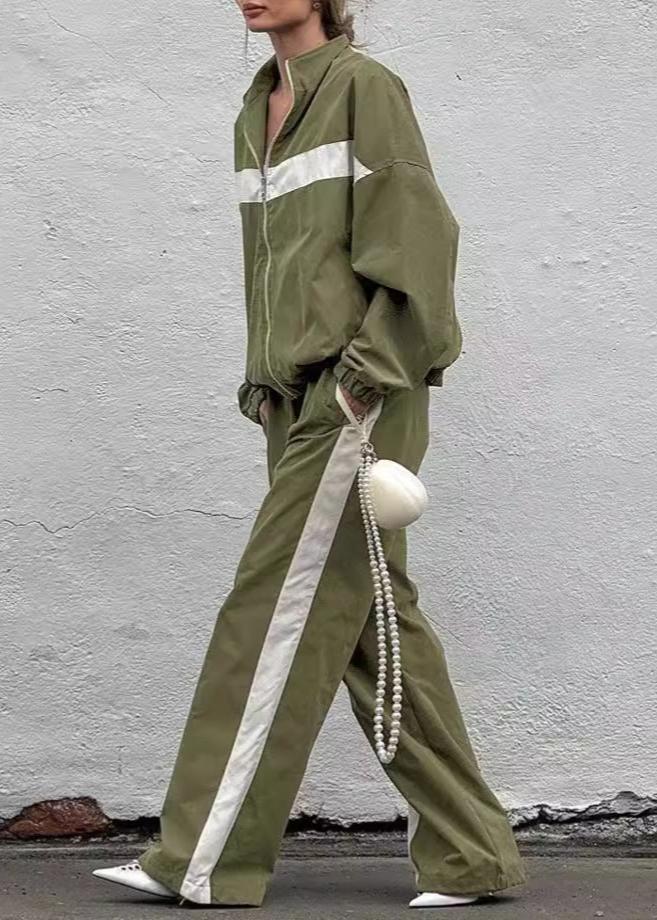EB | Edge - Kontrast Reißverschlussjacke und weit geschnittene Hose Set
