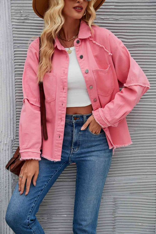 EB | Raw Hem Kragen Denimjacke