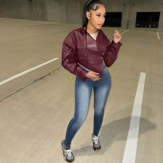 EB | Kunstleder Cropped Jack für Damen