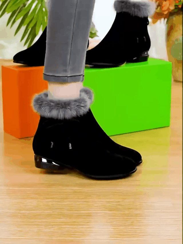 Leder-Stiefeletten mit Mittelabsatz EB EB