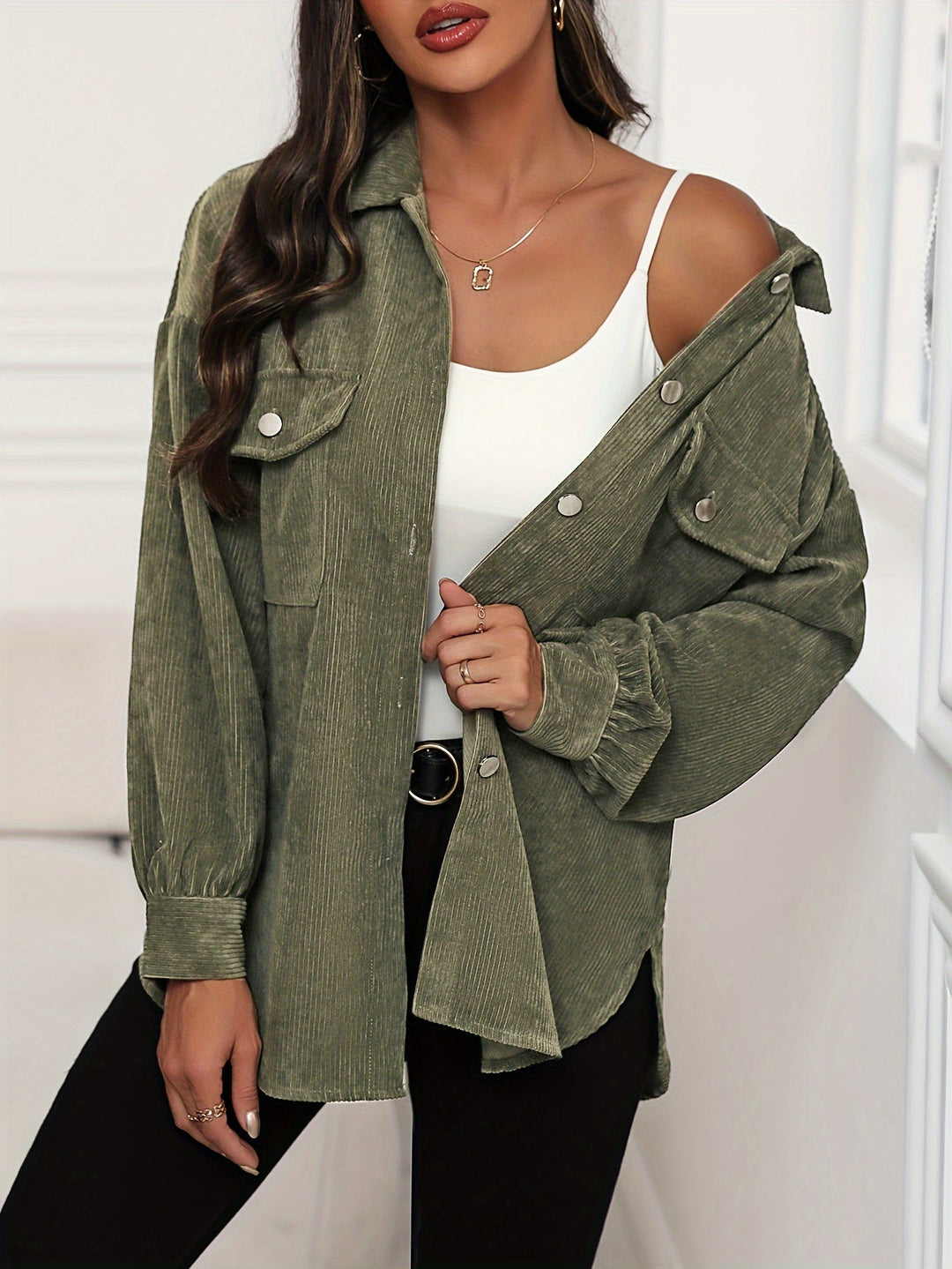 EB | Weiche Cordjacke Polyester/baumwolle Stilvoller Komfort