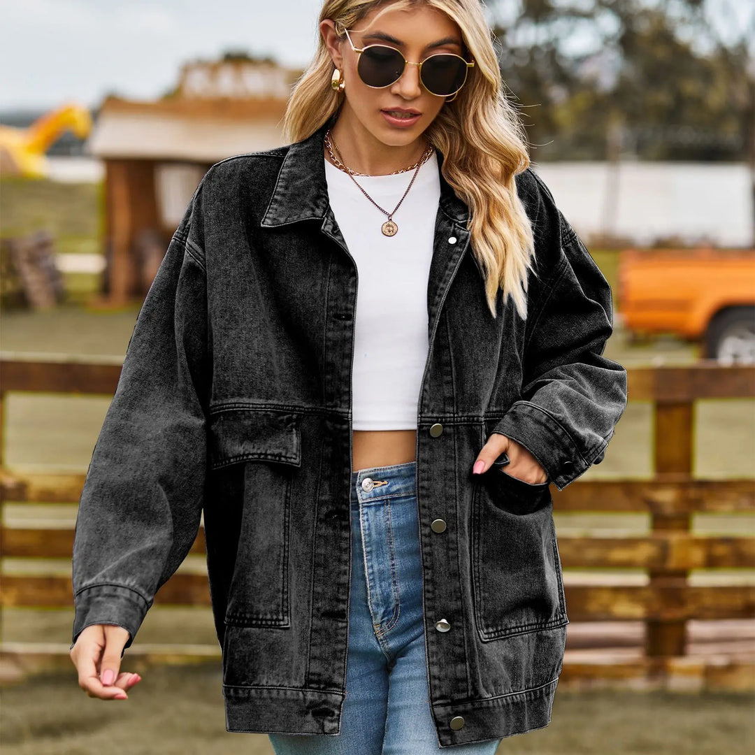 EB | Übergröße Denim Damenjacke mit Bequemer Passform