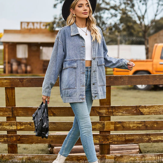 EB | Übergröße Denim Damenjacke mit Bequemer Passform