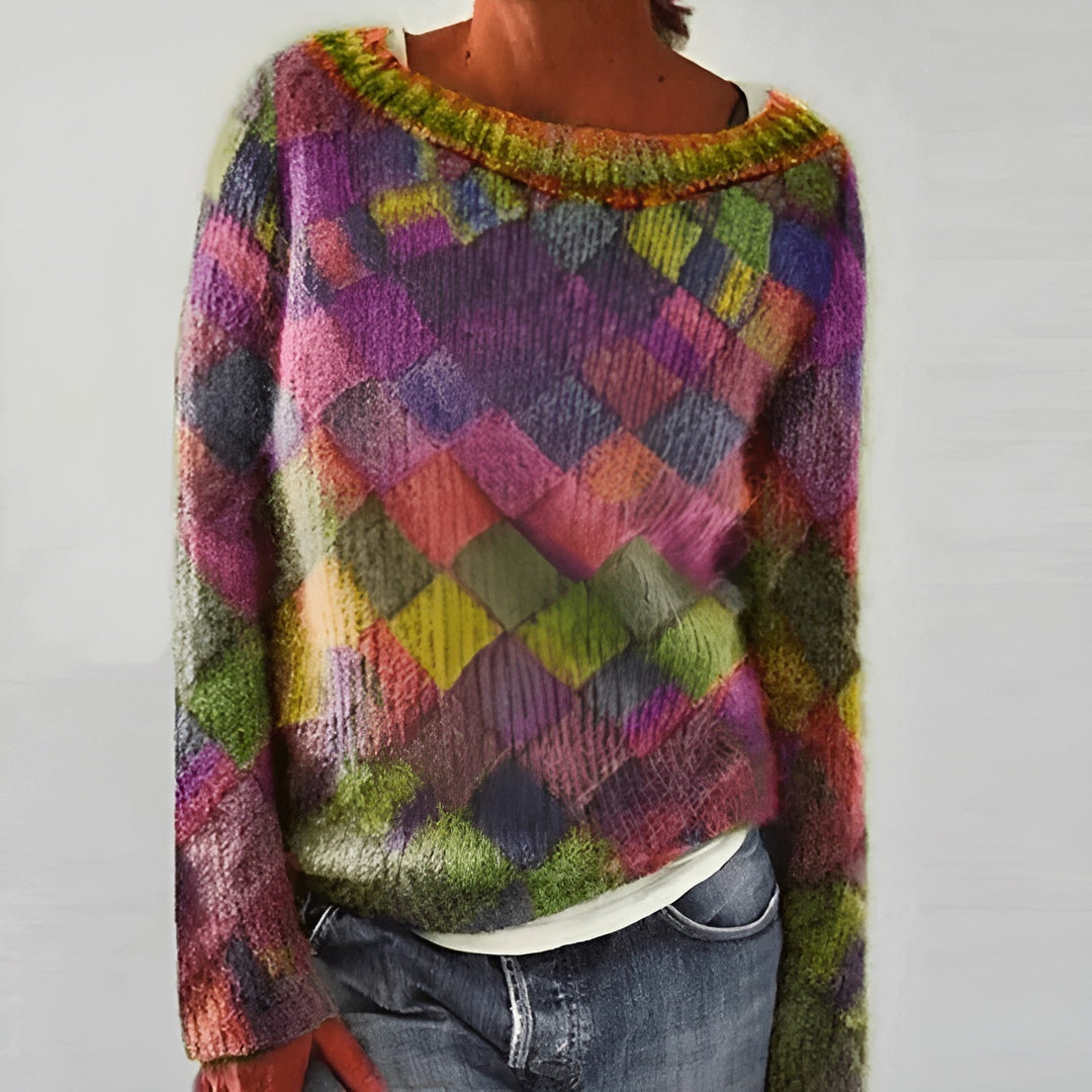 EB | Buntes Patchwork Winterpullover