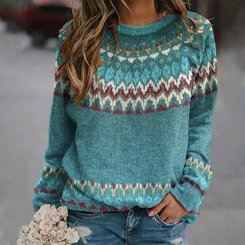 EB | Retro-Wellenmuster-Pullover