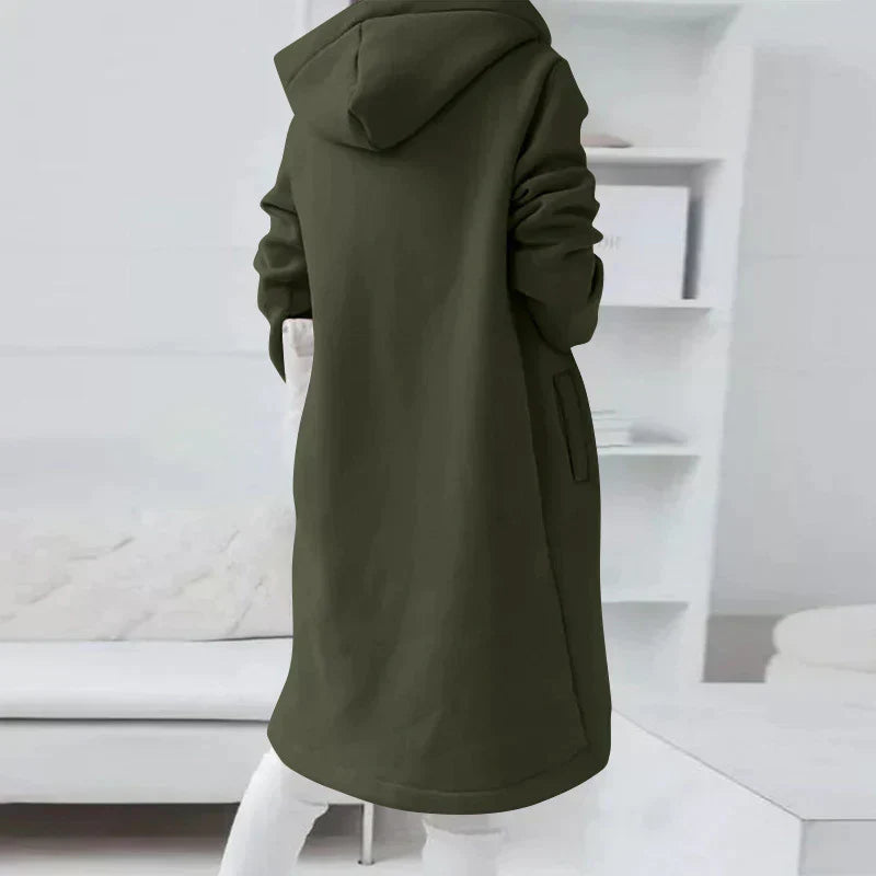 EB - Lässiger Herbst Lange Kapuzenpullover mit Reißverschluss für Frauen