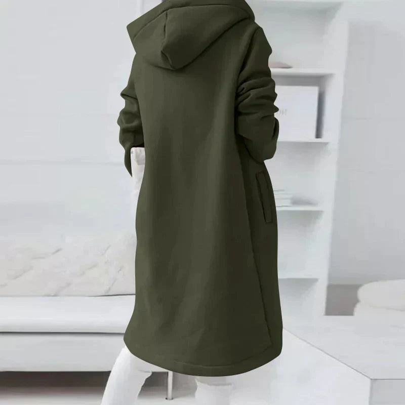 EB | Lange Kapuzenjacke mit Reißverschluss