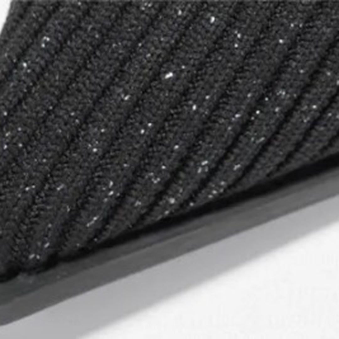 Gestrickte hohe Stiefel mit klobigem Absatz EB