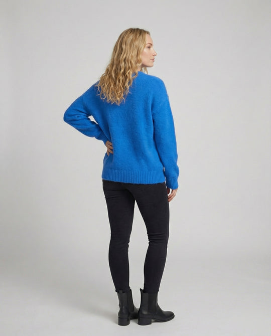 Damen Strickpullover aus weichem Kaninchenhaar-Mix Oversize