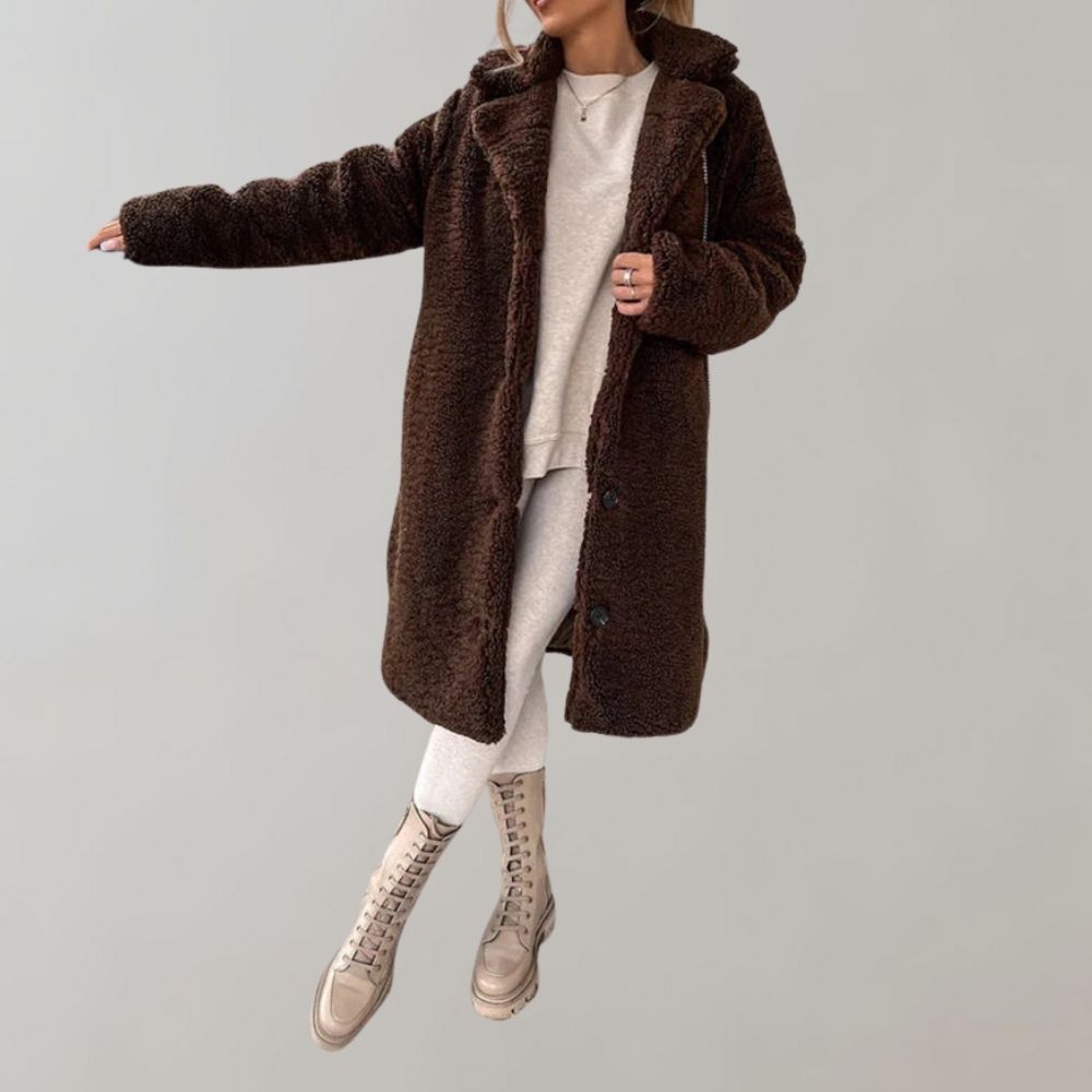 EB | Langer Teddy Mantel für Damen