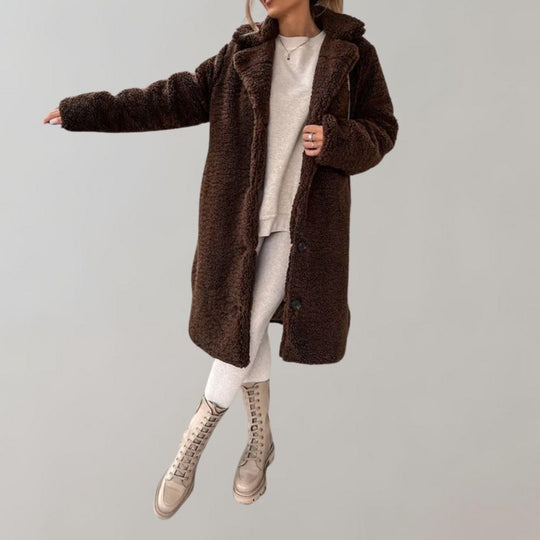 EB | Langer Teddy Mantel für Damen