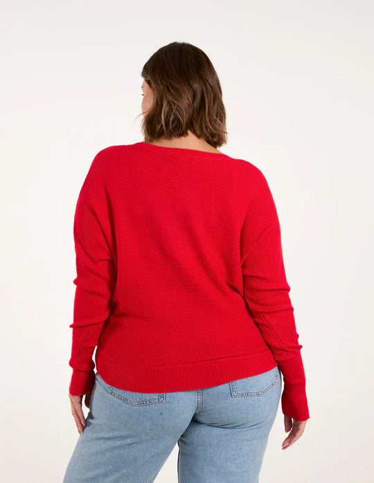 EB | Roter Kapuzen Freizeitpullover