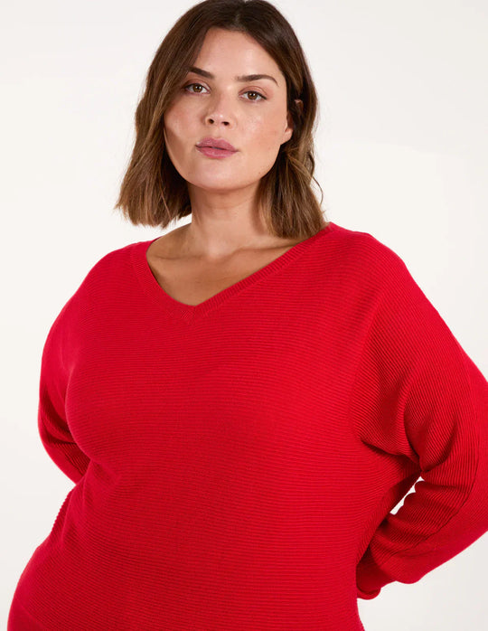 EB | Roter Kapuzen Freizeitpullover
