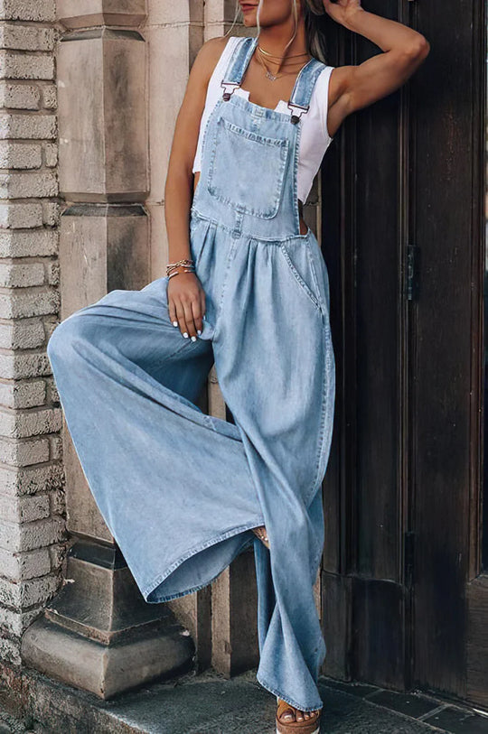EB | Armelloser Trendiger Denim-Overall für Damen