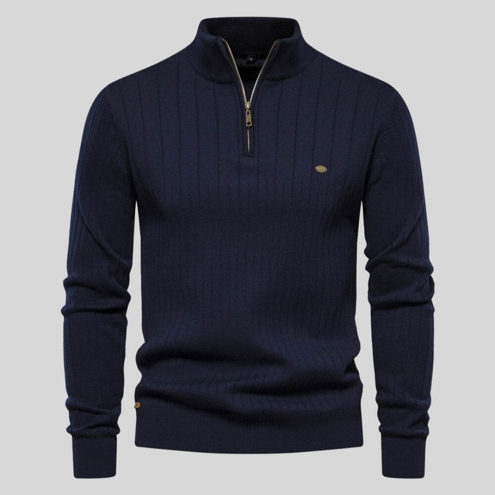 EB | Strickpullover mit Half-zip Wollmischung Warm, Klassisch