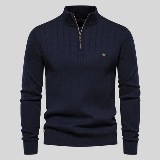 EB | Strickpullover mit Half-zip Wollmischung Warm, Klassisch