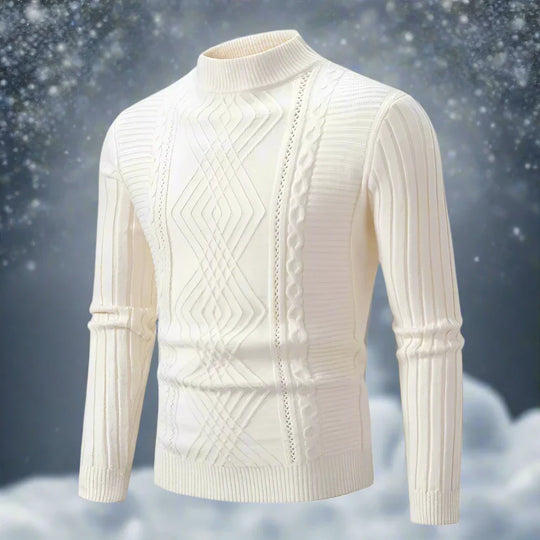 EB | Wool Rollneck Sweater Cable Knit Roll Neck Sweater