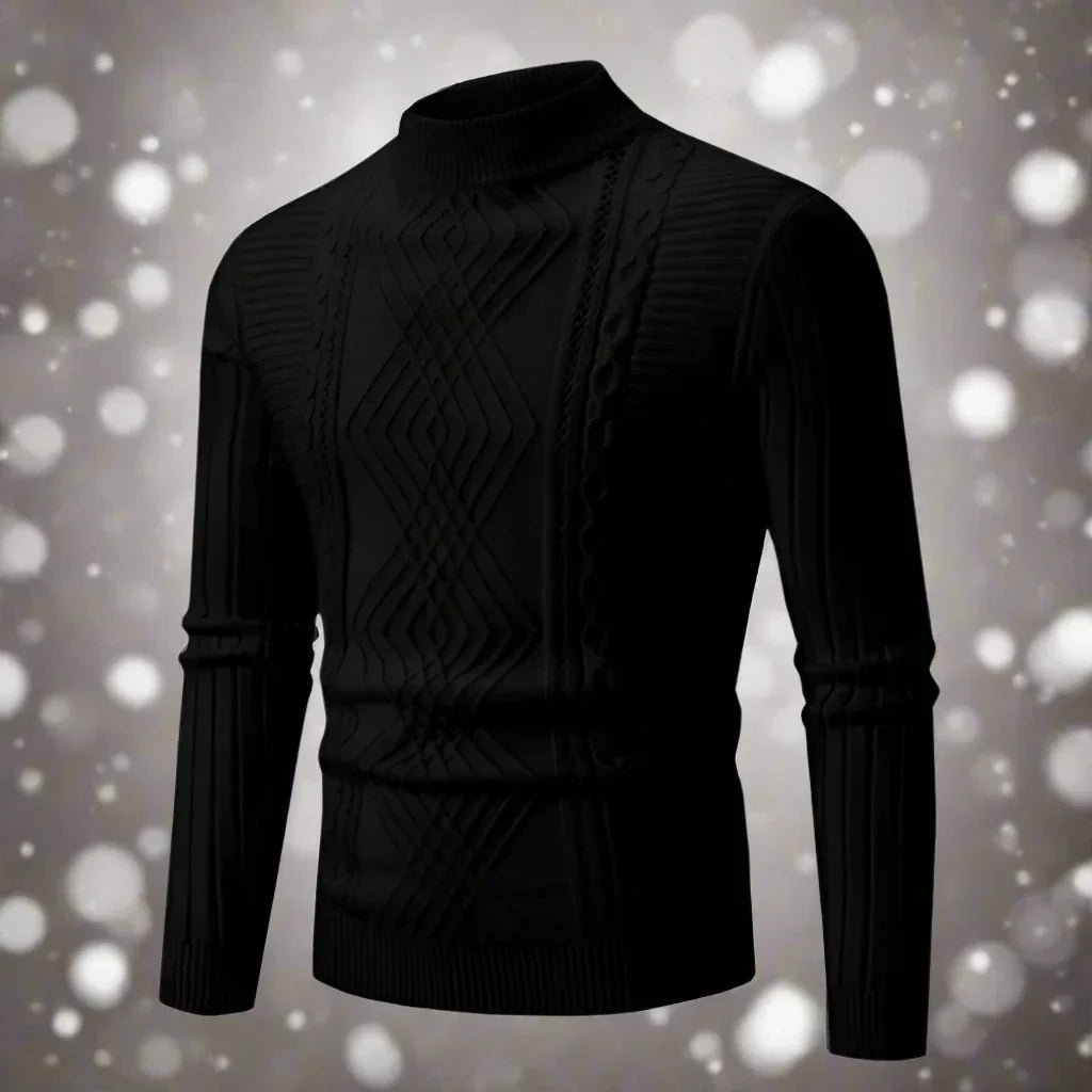 EB | Wool Rollneck Sweater Cable Knit Roll Neck Sweater