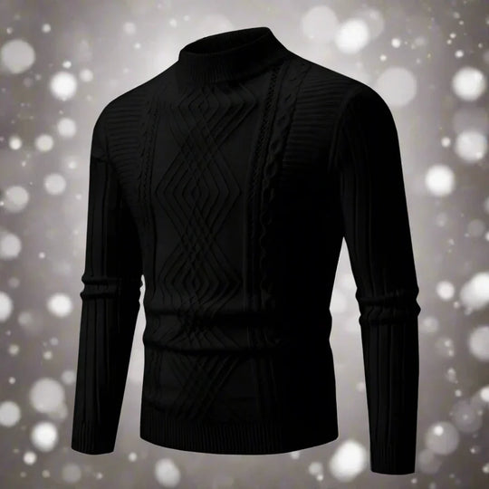 EB | Wool Rollneck Sweater Cable Knit Roll Neck Sweater
