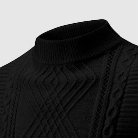 EB | Wool Rollneck Sweater Cable Knit Roll Neck Sweater