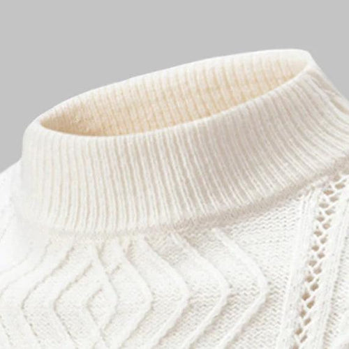EB | Wool Rollneck Sweater Cable Knit Roll Neck Sweater