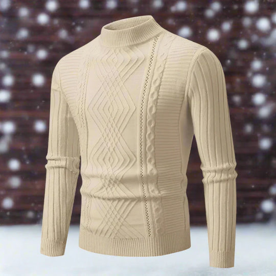 EB | Wool Rollneck Sweater Cable Knit Roll Neck Sweater